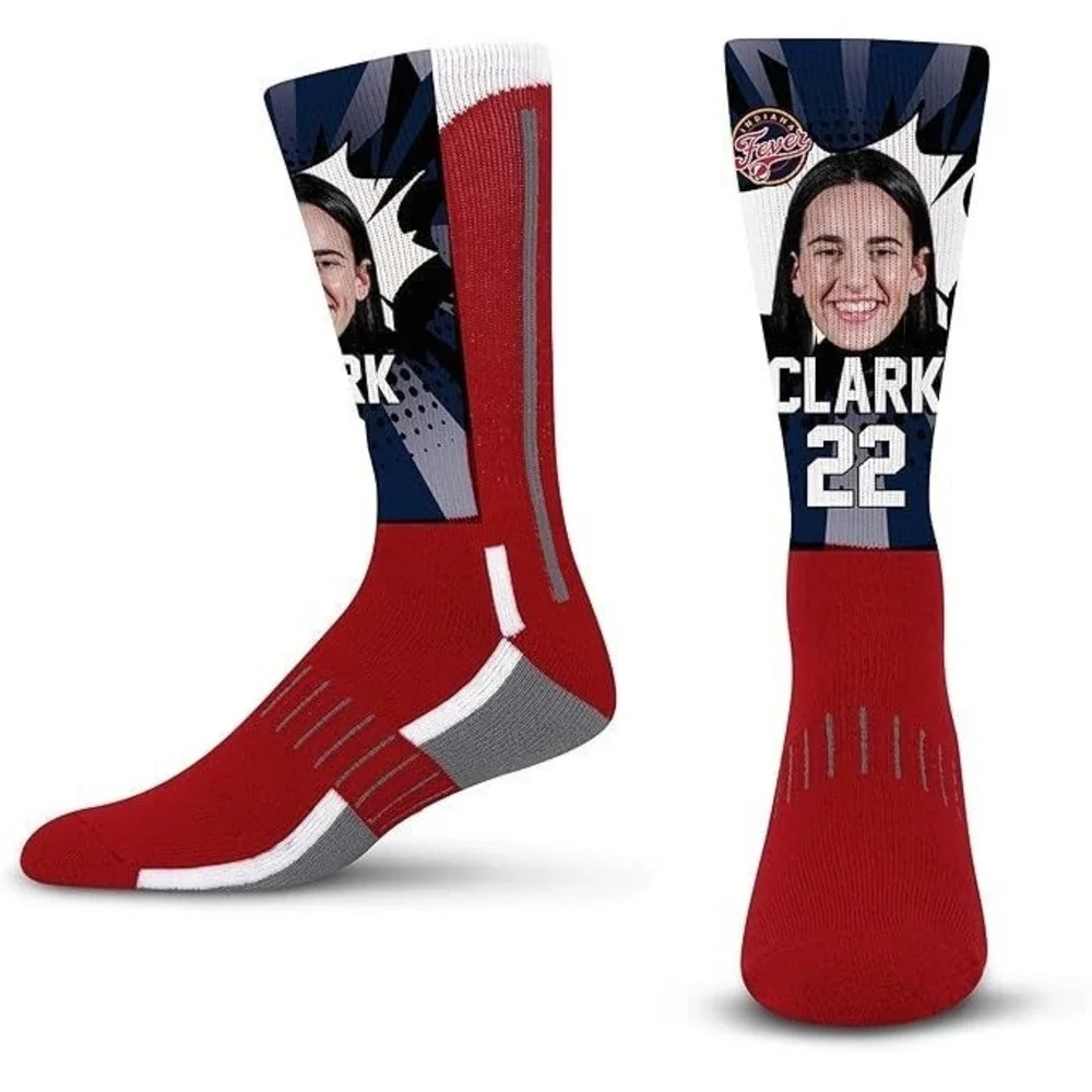 For Bare Feet Indiana Fever WNBA Caitlin Clark KA-POW! Player Socks - Youth Size